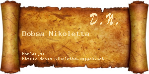 Dobsa Nikoletta névjegykártya